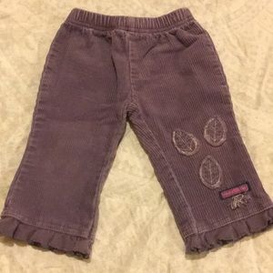 NAARTJIE purple corduroy ruffle cuff trim pant